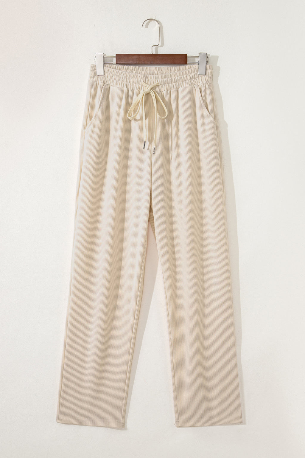 Jet Stream Drawstring Elastic Waist Casual Corduroy Pants
