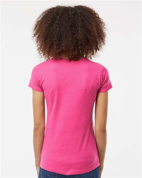 Tultex Women's Fine Jersey V-Neck T-Shirt 214