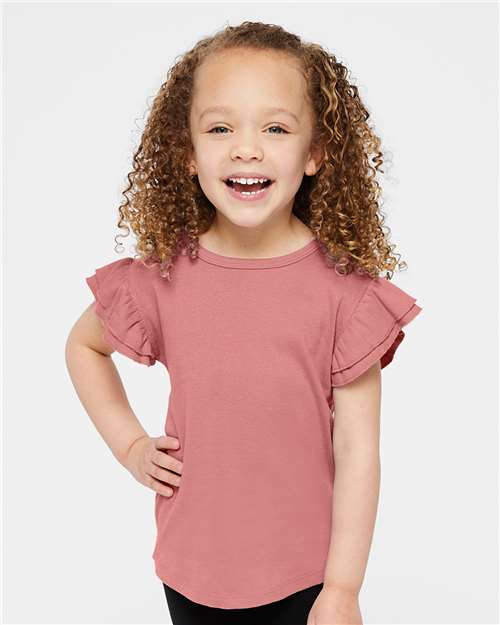 Rabbit Skins Toddler Flutter Sleeve Tee 3339