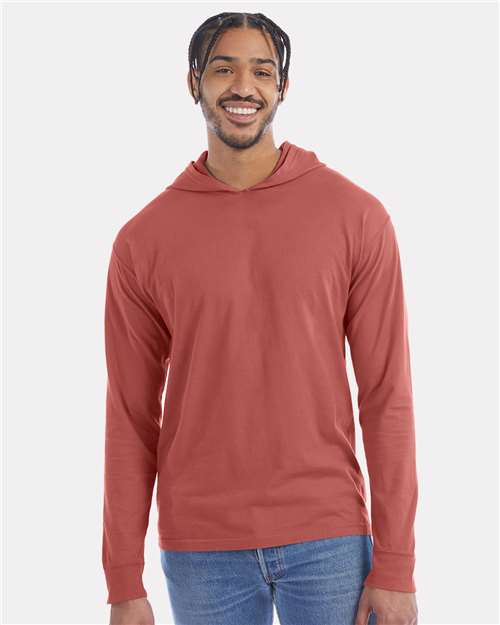 ComfortWash by Hanes Unisex Garment-Dyed Jersey Hooded Long Sleeve T-Shirt GDH280