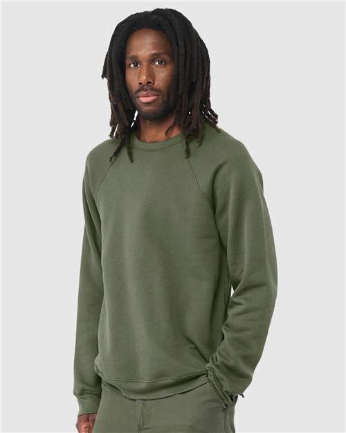 BELLA + CANVAS Unisex Sponge Fleece Raglan Crewneck Sweatshirt 3901