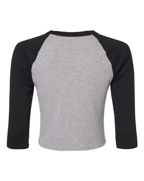 BELLA + CANVAS Women's Micro Rib Three-Quarter Raglan Sleeve Baby Tee 1200