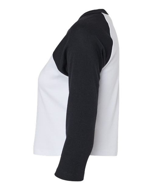 BELLA + CANVAS Women's Micro Rib Three-Quarter Raglan Sleeve Baby Tee 1200