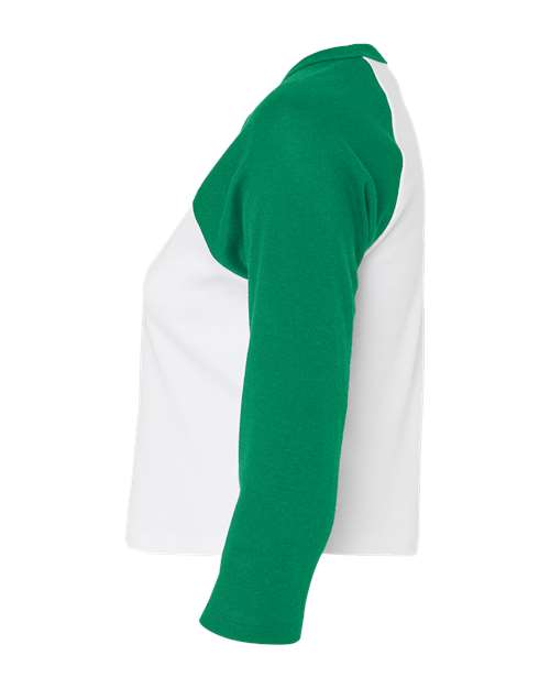 BELLA + CANVAS Women's Micro Rib Three-Quarter Raglan Sleeve Baby Tee 1200