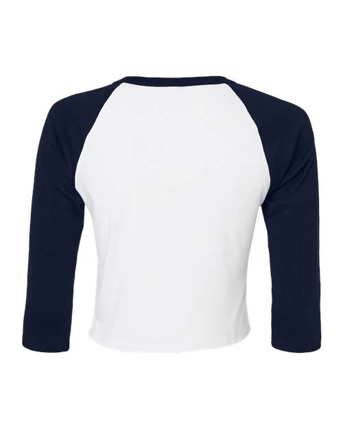 BELLA + CANVAS Women's Micro Rib Three-Quarter Raglan Sleeve Baby Tee 1200