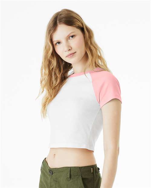 BELLA + CANVAS Women's Micro Rib Raglan Baby Tee 1201