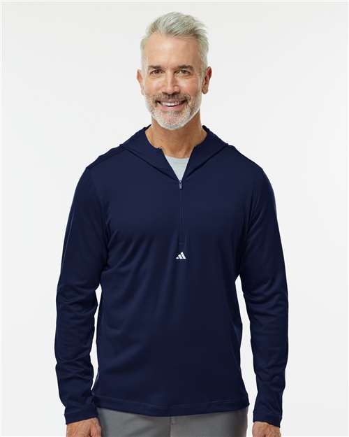 Adidas Men's Lightweight Quarter-Zip Hooded Pullover A596