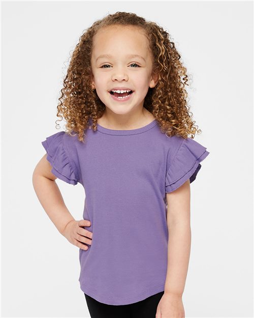 Rabbit Skins Toddler Flutter Sleeve Tee 3339
