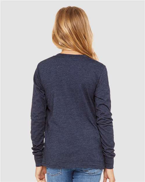 BELLA + CANVAS Youth Heather CVC Long Sleeve Tee 3501YCVC