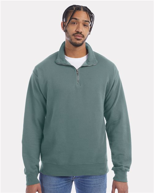 ComfortWash by Hanes Unisex Garment-Dyed Quarter-Zip Sweatshirt GDH425