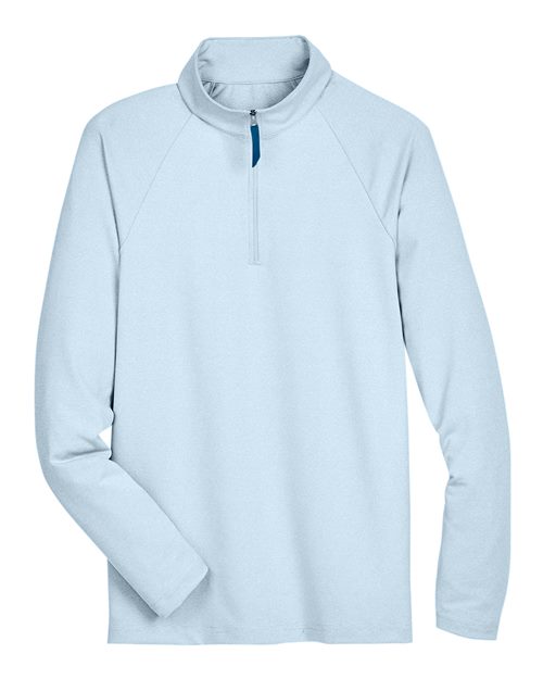 Devon & Jones Men's CrownLux Performance® Clubhouse Micro-Stripe Quarter-Zip Pullover DG480