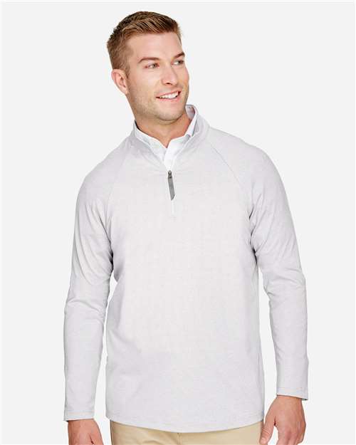 Devon & Jones Men's CrownLux Performance® Clubhouse Micro-Stripe Quarter-Zip Pullover DG480