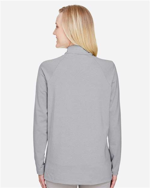 Devon & Jones Women's CrownLux Performance® Clubhouse Micro-Stripe Quarter-Zip Pullover DG480W