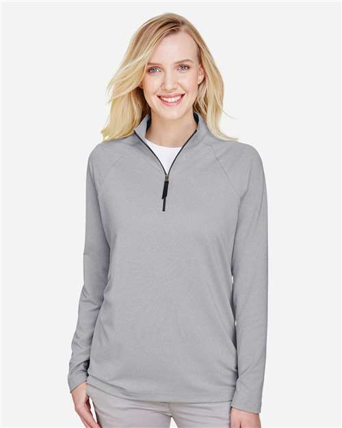 Devon & Jones Women's CrownLux Performance® Clubhouse Micro-Stripe Quarter-Zip Pullover DG480W