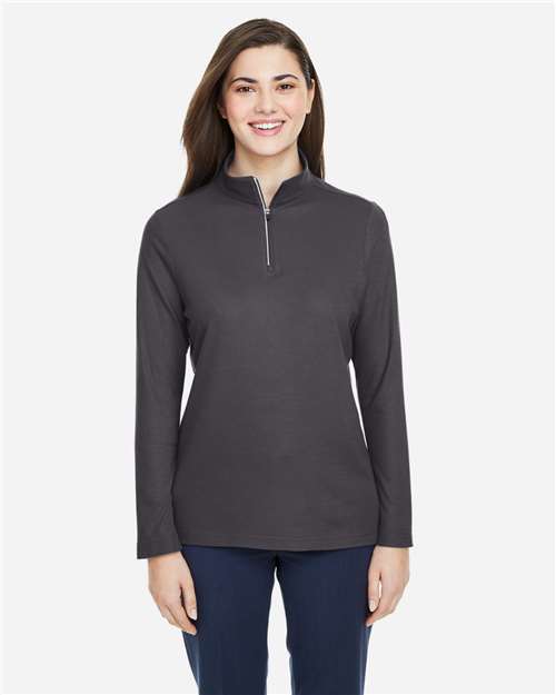 CORE365 Women's Fusion ChromaSoft™ Pique Quarter-Zip Pullover CE405W