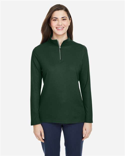 CORE365 Women's Fusion ChromaSoft™ Pique Quarter-Zip Pullover CE405W