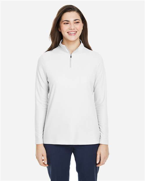 CORE365 Women's Fusion ChromaSoft™ Pique Quarter-Zip Pullover CE405W