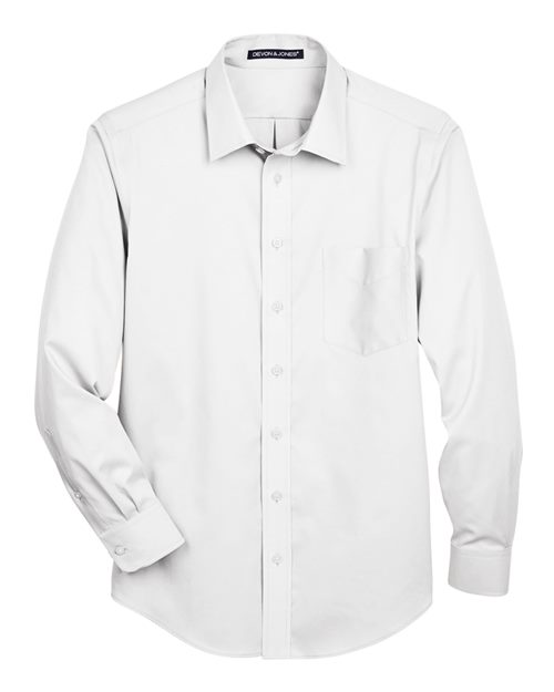 Devon & Jones Men's Crown Collection® Solid Stretch Twill Woven Dress Shirt DG530