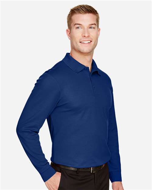 Devon & Jones Men's CrownLux Performance® Plaited Long Sleeve Polo DG20L