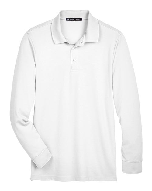 Devon & Jones Men's CrownLux Performance® Plaited Long Sleeve Polo DG20L