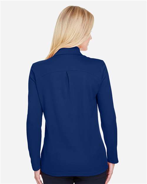 Devon & Jones Women's CrownLux Performance® Plaited Long Sleeve Polo DG20LW