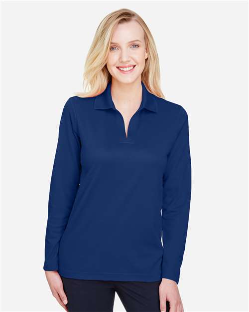 Devon & Jones Women's CrownLux Performance® Plaited Long Sleeve Polo DG20LW