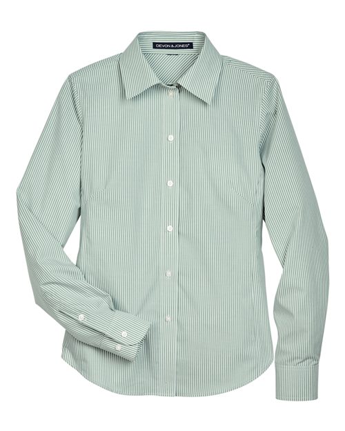 Devon & Jones Women's Crown Collection® Banker Stripe Woven Dress Shirt D645W