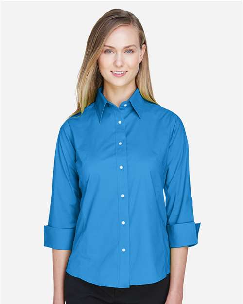 Devon & Jones Women's Perfect Fit™ Three-Quarter Sleeve Stretch Poplin Dress Shirt DP625W