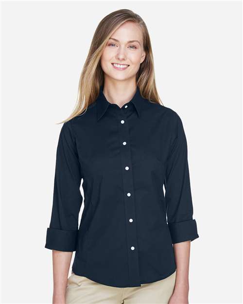 Devon & Jones Women's Perfect Fit™ Three-Quarter Sleeve Stretch Poplin Dress Shirt DP625W