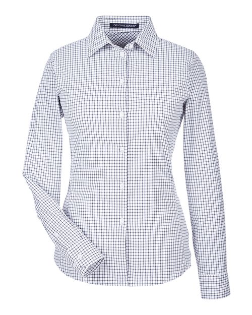 Devon & Jones Women's CrownLux Performance® Micro Windowpane Woven Dress Shirt DG540W