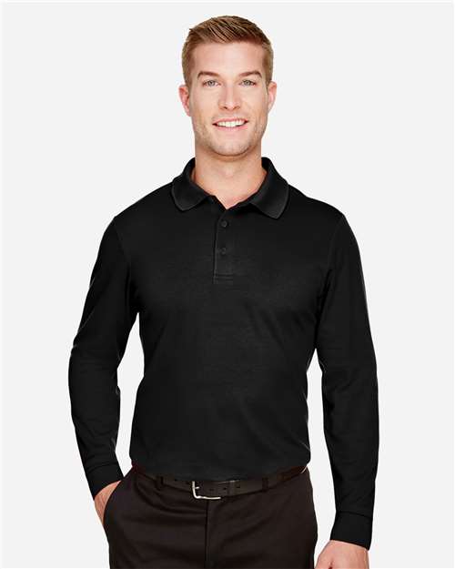 Devon & Jones Men's Tall CrownLux Performance® Plaited Long Sleeve Polo DG20LT