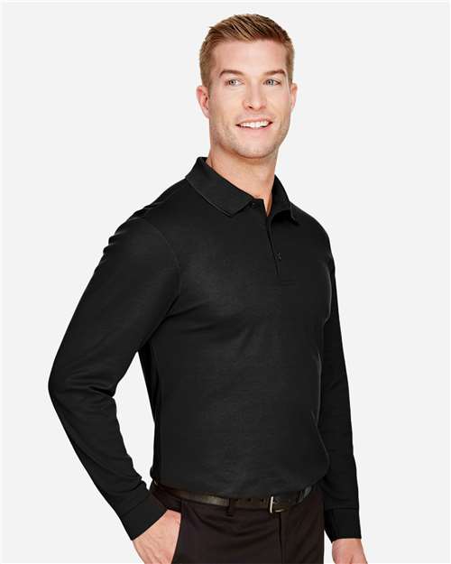 Devon & Jones Men's Tall CrownLux Performance® Plaited Long Sleeve Polo DG20LT