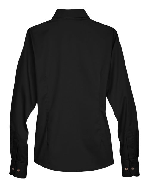 Harriton Women's Easy Blend™ Long Sleeve Twill Dress Shirt with Stain-Release M500W