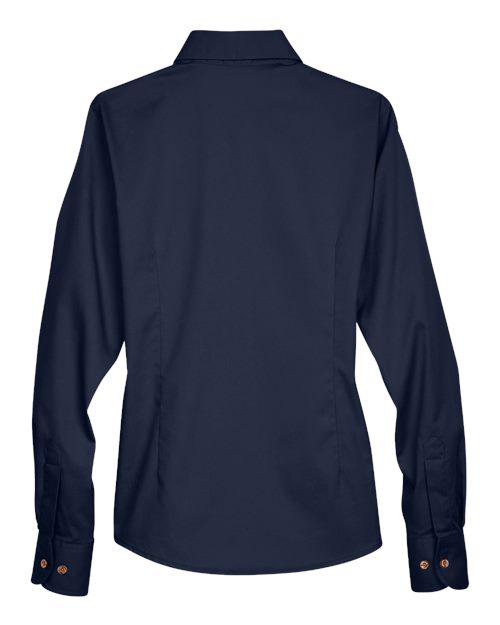 Harriton Women's Easy Blend™ Long Sleeve Twill Dress Shirt with Stain-Release M500W
