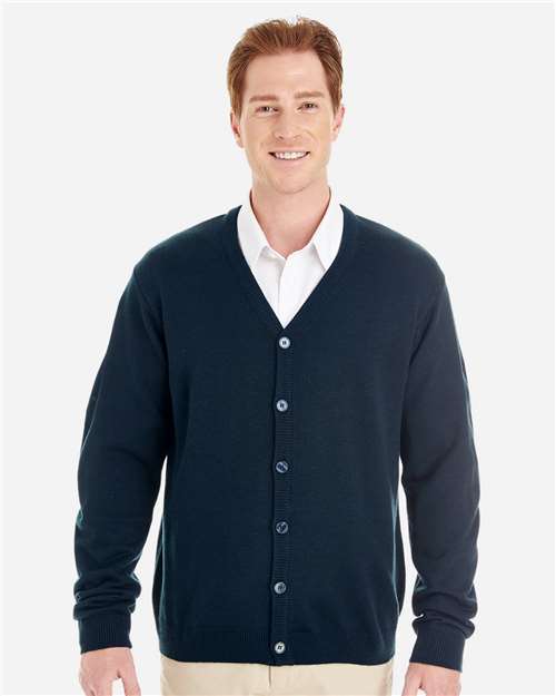 Harriton Men's Pilbloc™ V-Neck Button Cardigan Sweater M425