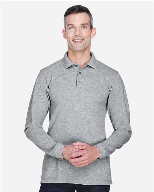 Harriton Men's Easy Blend™ Long Sleeve Polo M265L