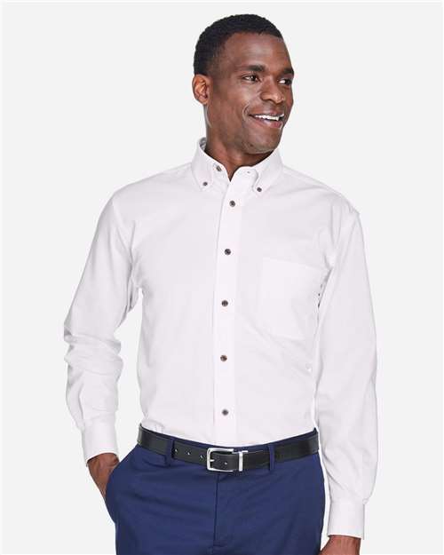 Harriton Men's Tall Easy Blend™ Twill Dress Shirt M500T