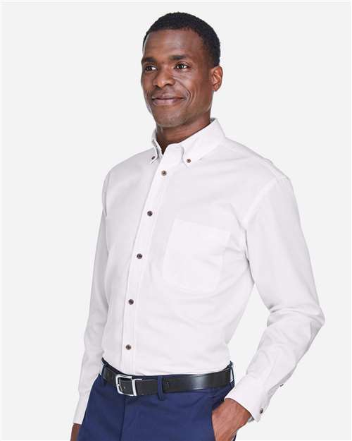 Harriton Men's Tall Easy Blend™ Twill Dress Shirt M500T
