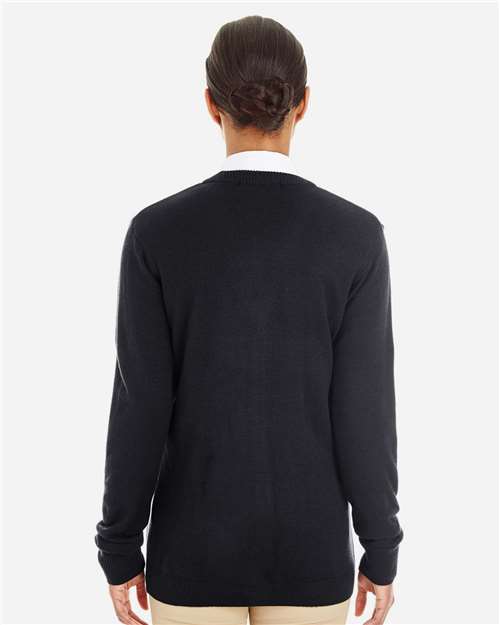 Harriton Women's Pilbloc V-Neck Button Cardigan Sweater M425W