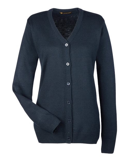 Harriton Women's Pilbloc V-Neck Button Cardigan Sweater M425W