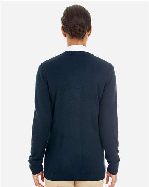 Harriton Women's Pilbloc V-Neck Button Cardigan Sweater M425W