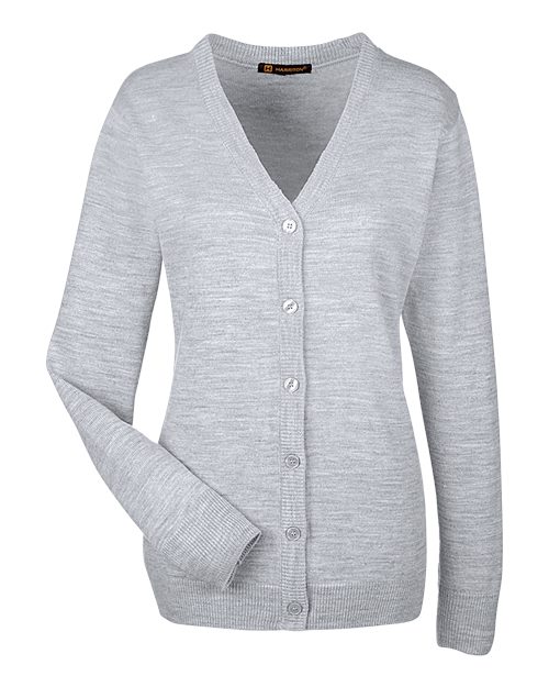 Harriton Women's Pilbloc V-Neck Button Cardigan Sweater M425W