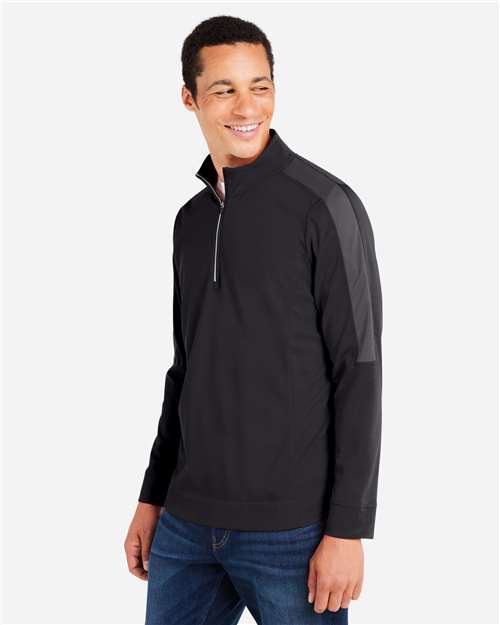 CORE365 Men's Market Snag Protect Mesh Colorblock Quarter-Zip Pullover CE404
