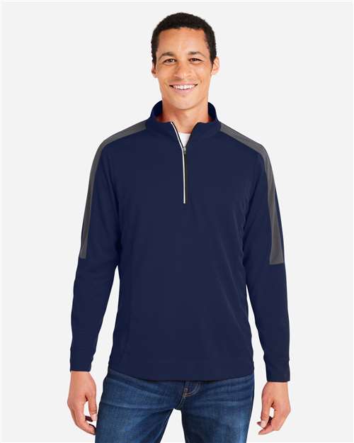 CORE365 Men's Market Snag Protect Mesh Colorblock Quarter-Zip Pullover CE404