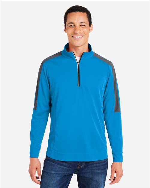 CORE365 Men's Market Snag Protect Mesh Colorblock Quarter-Zip Pullover CE404
