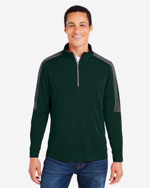 CORE365 Men's Market Snag Protect Mesh Colorblock Quarter-Zip Pullover CE404