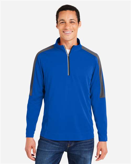 CORE365 Men's Market Snag Protect Mesh Colorblock Quarter-Zip Pullover CE404