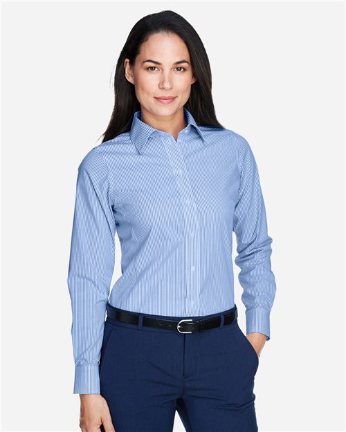 Devon & Jones Women's Crown Collection® Banker Stripe Woven Dress Shirt D645W