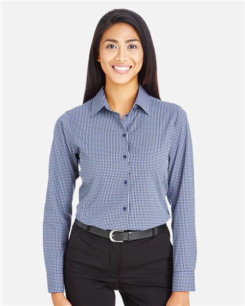 Devon & Jones Women's CrownLux Performance® Tonal Mini Check Woven Dress Shirt DG535W