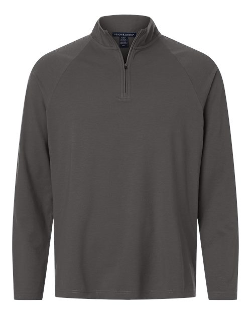Devon & Jones Men's Seaton Pebble Textured Quarter-Zip Pullover DG402